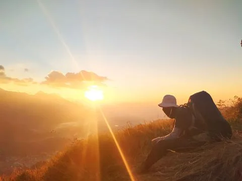 Sunset in Hill 写真素材