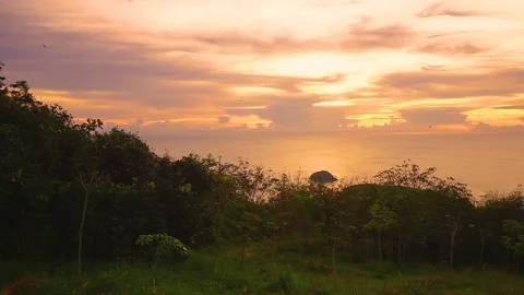 Sunset on the hill, Phuket, Thailand Stock Footage 105019176