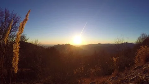 Sunset on the hills Stock Footage 82022231