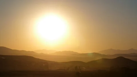 Sunset in Hills Stock Footage
