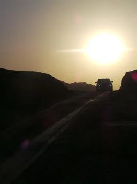 Sunset from hills hatta Stock Photos