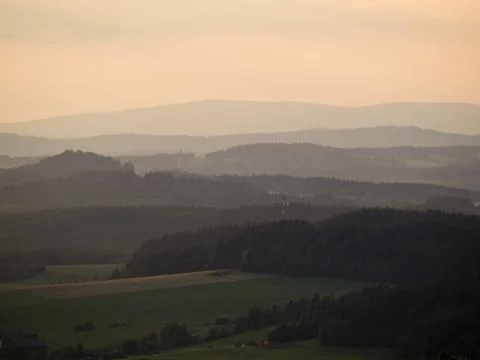 Sunset in the hills Stock Photos