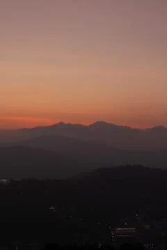 Sunset in the hills Stock Photos