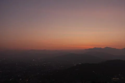 Sunset in the hills Stock Photos