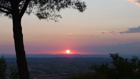 Sunset on the hills of Tuscany Stock Footage 114570918