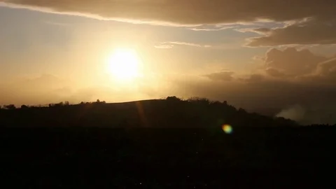 Sunset hilly Stock Footage 125603733