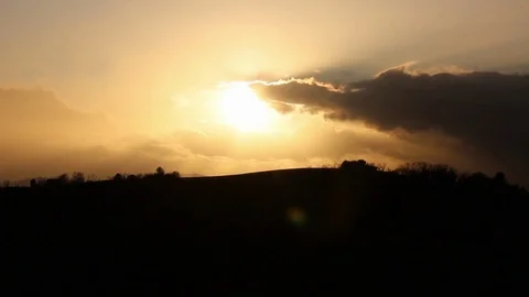 Sunset hilly Stock Footage 125605766