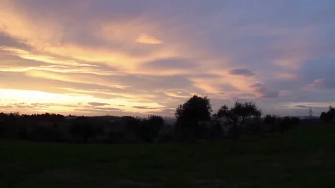 Sunset hilly Stock Footage 125619685