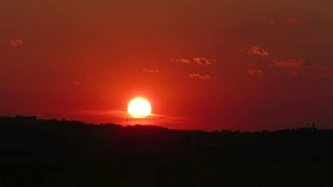 Sunset hilly Stock Footage 133695196