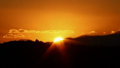 Sunset hilly Stock Footage 147970357