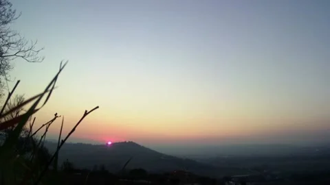 Sunset hilly Stock Footage 147970650