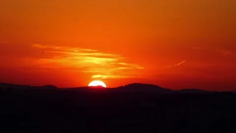 Sunset hilly Stock Footage 199617062