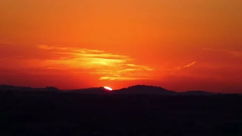 Sunset hilly Stock Footage 199617801