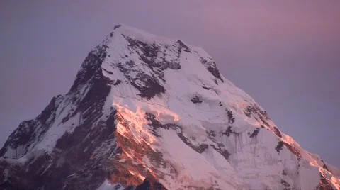 Sunset in the himalayas mountains Video stock 43742305
