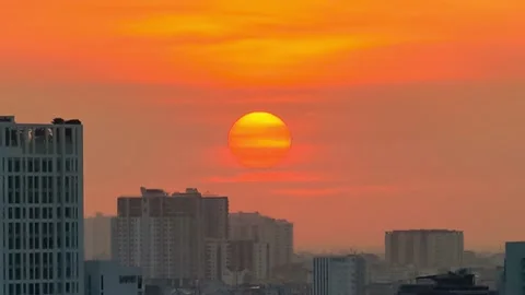 Sunset Ho Chi Minh city Stock Footage 227314388