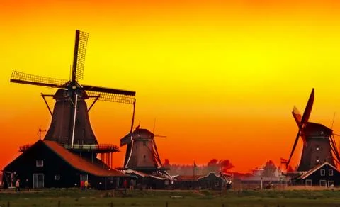 Sunset in Holland Stock Photos