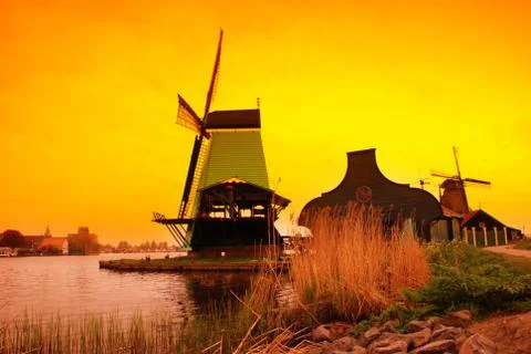 Sunset in Holland Stock Photos