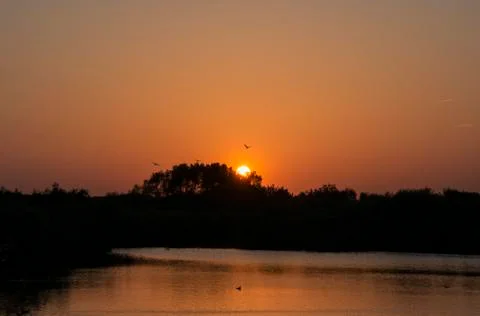 Sunset  in holland Stock Photos