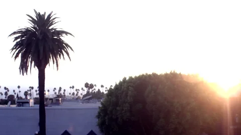 Sunset in Hollywood Stockbeeldmateriaal 43915708