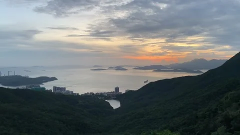 Sunset in Hong Kong Video stock 341622817