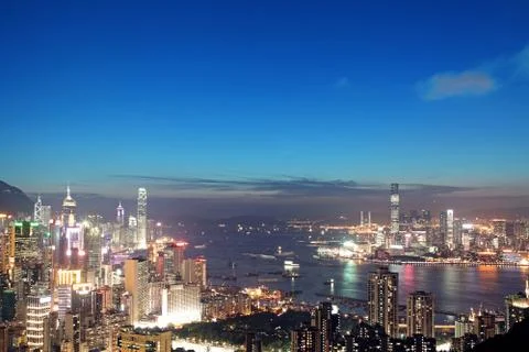 Sunset in Hong Kong Stock Photos