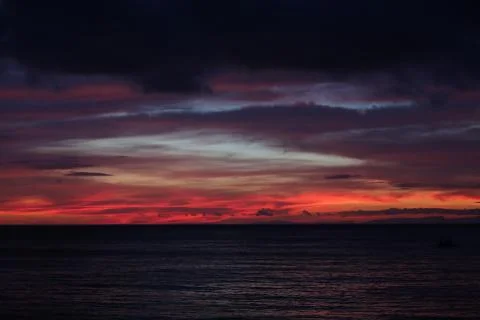 Sunset on horizon in Boracay Stock Photos