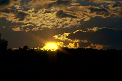 Sunset horizon clouds time lapse Stock Footage 353969