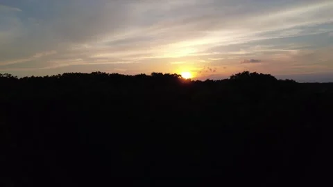 Sunset Horizon Over Ozark Forest Near Stockton Lake Stock Footage 336814876