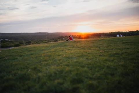 Sunset on the horizon Stock Photos