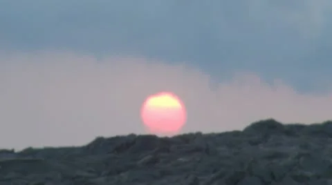 Sunset with hot air from lava flow FULL HD Stock Footage 20454400