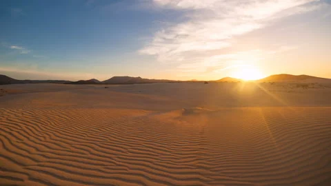 A Sunset in the hot Desert Stock Footage 233720520