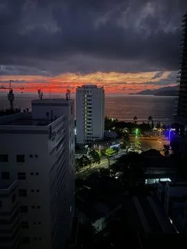 Sunset from hotel Foto stock