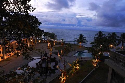 Sunset in the Hotel Stock Photos