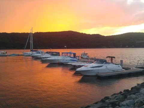 Sunset Hudson River Stock Photos