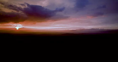 Sunset in hudson valley after storm Stockbeeldmateriaal 246333322