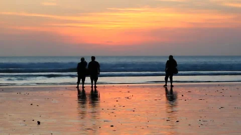 Sunset hunter at the beach Stock Footage 35326331