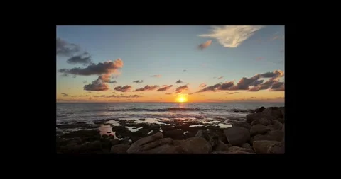 Sunset hyper lap video clip. Clouds over the sea video. Video stock 303415530