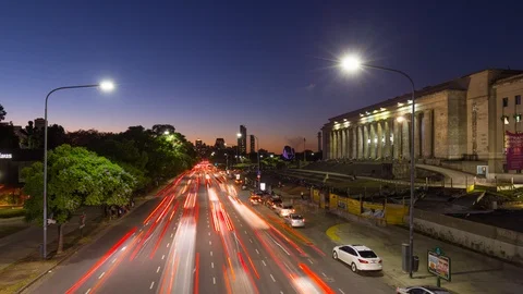 Sunset Hyperlapse in Buenos Aires of the law school university Stock Footage 95877650