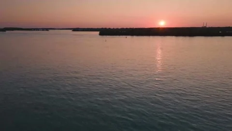 Sunset hyperlapse over Detroit River Stock Footage 145925580