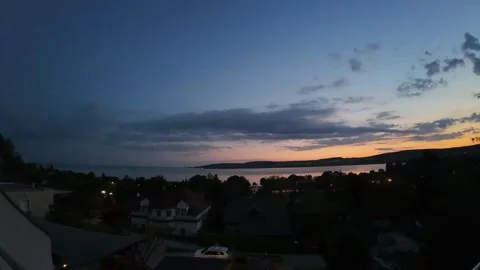 Sunset Hyperlapse over Lake Balaton, Hungary Video stock 315445885