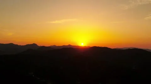 Sunset Hyperlapse Over Mountains and Horizon, South Korea Stock Footage 346233741