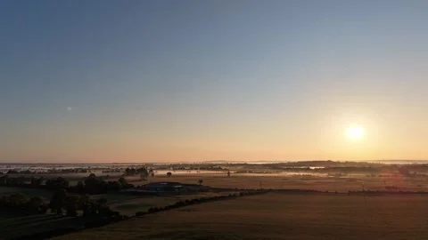 Sunset Hyperlapse Over Open Fields and Rural Landscape Stock-Footage 343766719