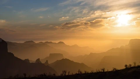 Sunset hyperlapse over Tejeda, Gran Canaria Stock Footage 113486595