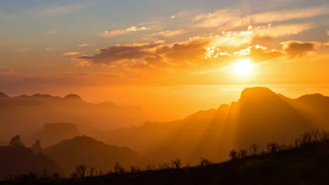 Sunset hyperlapse over Tejeda, Gran Canaria Video stock 208408401