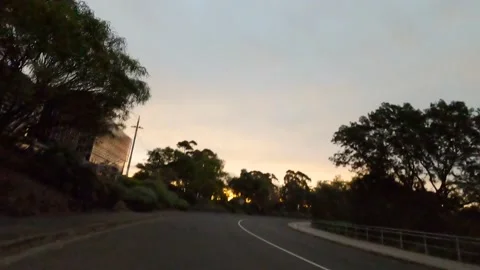 Sunset hyperlapse through Melbourne streets, 4K Stock Footage 138303743