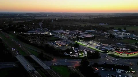 Sunset hyperlapse video over a highway offramp at sunset Stock Footage 260358554