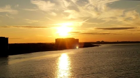 Sunset Hyperlapse Virginia Beach Ocean Stock Footage 123139652