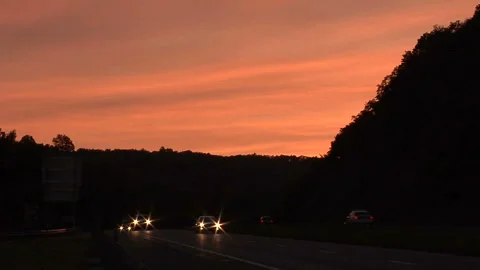 Sunset on the I-84 in Virginia 스톡 동영상 327896761