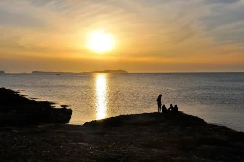 Sunset on ibiza Foto stock