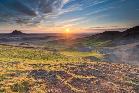 Sunset in Iceland Stock-Fotos